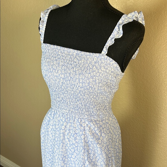 Abercrombie & Fitch Purple Floral Smocked Midi Dress Cottagecore - Picture 2 of 8